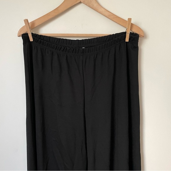 Bryn Walker Modal Wide Leg Stretch Pants Pull On Elastic Waist Black Size XL - Picture 2 of 6